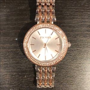 Steve Madden women's silver and rose gold watch